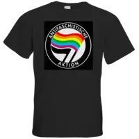 Motiv: T-Shirt Premium - Regenbogen Antifaschistische Aktion - bestimme auf Wunsch Details wie Produkt, Grösse, Farbe und Position selbst ! Motiv: T-Shirt Premium - Regenbogen Antifaschistische Aktion