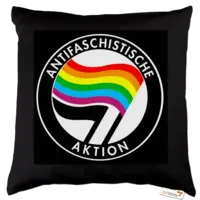 Motiv: Kissen Baumwolle - Regenbogen Antifaschistische Aktion - bestimme auf Wunsch Details wie Produkt, Grösse, Farbe und Position selbst ! Motiv: Kissen Baumwolle - Regenbogen Antifaschistische Aktion
