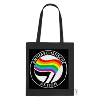 Motiv: Baumwolltasche - Regenbogen Antifaschistische Aktion - bestimme auf Wunsch Details wie Produkt, Grösse, Farbe und Position selbst ! Motiv: Baumwolltasche - Regenbogen Antifaschistische Aktion