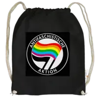 Motiv: Cotton Gymsac - Regenbogen Antifaschistische Aktion - bestimme auf Wunsch Details wie Produkt, Grösse, Farbe und Position selbst ! Motiv: Cotton Gymsac - Regenbogen Antifaschistische Aktion