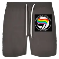 Motiv: Badehose - Regenbogen Antifaschistische Aktion - bestimme auf Wunsch Details wie Produkt, Grösse, Farbe und Position selbst ! Motiv: Badehose - Regenbogen Antifaschistische Aktion