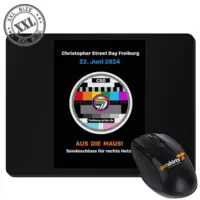Motiv: XXL Mousepad - Aus die Maus - Sendeschluss für rechte Hetze (Motto 2024) - bestimme auf Wunsch Details wie Produkt, Grösse, Farbe und Position selbst ! Motiv: XXL Mousepad - Aus die Maus - Sendeschluss für rechte Hetze (Motto 2024)
