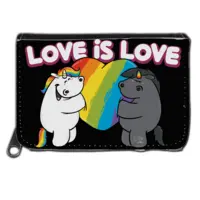 Motiv: Geldboerse - Pummeleinhorn - Love is Love - bestimme auf Wunsch Details wie Produkt, Grösse, Farbe und Position selbst ! Motiv: Geldboerse - Pummeleinhorn - Love is Love