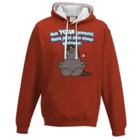 Motiv: Two-Tone Hoodie - Grummeleinhorn - Yoga - bestimme auf Wunsch Details wie Produkt, Grösse, Farbe und Position selbst ! Motiv: Two-Tone Hoodie - Grummeleinhorn - Yoga