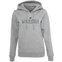 Motiv: Womens Heavy Hoody - Schriftzug Borkum - bestimme auf Wunsch Details wie Produkt, Grösse, Farbe und Position selbst ! Motiv: Womens Heavy Hoody - Schriftzug Borkum