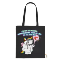 Motiv: Baumwolltasche - Beruf Chemikerin - Pummelfee - bestimme auf Wunsch Details wie Produkt, Grösse, Farbe und Position selbst ! Motiv: Baumwolltasche - Beruf Chemikerin - Pummelfee
