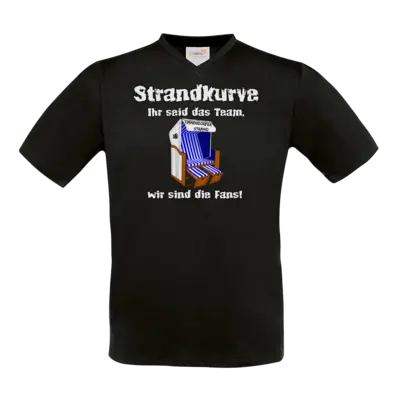Motiv: T-Shirt V-Neck FAIR WEAR - Strandkurve Strandkorb 