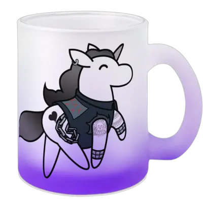 Motiv: Color Glas Mug - Heavy Metal Hörnchen