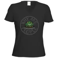 Motiv: T-Shirts Damen V-Neck FAIR WEAR - Why Are People 