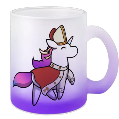 Motiv: Color Glas Mug - Papsthörnchen