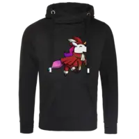 Motiv: Cross Neck Hoodie - Rotmagier Hörnchen - bestimme auf Wunsch Details wie Produkt, Grösse, Farbe und Position selbst ! Motiv: Cross Neck Hoodie - Rotmagier Hörnchen