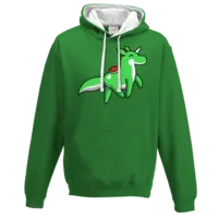 Motiv: Two-Tone Hoodie - Yoshi Hörnchen - bestimme auf Wunsch Details wie Produkt, Grösse, Farbe und Position selbst ! Motiv: Two-Tone Hoodie - Yoshi Hörnchen