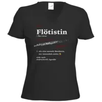 Motiv: T-Shirt Damen V-Neck Classic - Flötistin - bestimme auf Wunsch Details wie Produkt, Grösse, Farbe und Position selbst ! Motiv: T-Shirt Damen V-Neck Classic - Flötistin