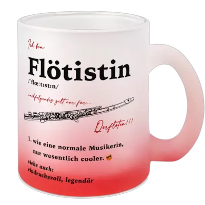 Motiv: Color Glas Mug - Flötistin 