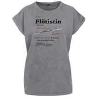 Motiv: Ladies Acid Washed Extended Shoulder Tee - Flötistin - bestimme auf Wunsch Details wie Produkt, Grösse, Farbe und Position selbst ! Motiv: Ladies Acid Washed Extended Shoulder Tee - Flötistin
