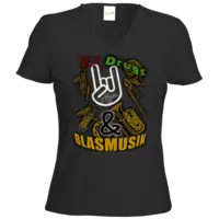 Motiv: T-Shirt Damen V-Neck Classic - Sex, Drugs & BLSMSK - bestimme auf Wunsch Details wie Produkt, Grösse, Farbe und Position selbst ! Motiv: T-Shirt Damen V-Neck Classic - Sex, Drugs & BLSMSK