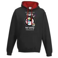 Motiv: Two-Tone Hoodie - Fight for Unity (Motto 2025) - bestimme auf Wunsch Details wie Produkt, Grösse, Farbe und Position selbst ! Motiv: Two-Tone Hoodie - Fight for Unity (Motto 2025)