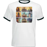 Motiv: T-Shirt Ringer - Frankfurt my love - bestimme auf Wunsch Details wie Produkt, Grösse, Farbe und Position selbst ! Motiv: T-Shirt Ringer - Frankfurt my love