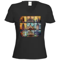 Motiv: T-Shirts Damen V-Neck FAIR WEAR - Frankfurt my love - bestimme auf Wunsch Details wie Produkt, Grösse, Farbe und Position selbst ! Motiv: T-Shirts Damen V-Neck FAIR WEAR - Frankfurt my love