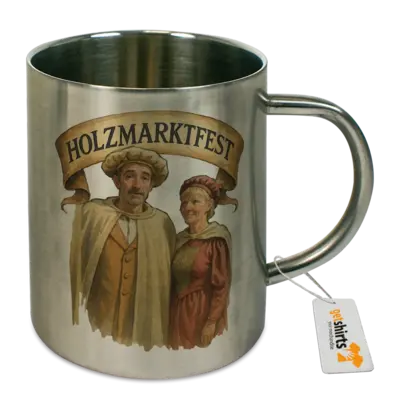 Motiv: Tasse Edelstahl - Holzmarktfest Muster