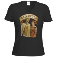 Motiv: T-Shirt Damen V-Neck Classic - Holzmarktfest Muster - bestimme auf Wunsch Details wie Produkt, Grösse, Farbe und Position selbst ! Motiv: T-Shirt Damen V-Neck Classic - Holzmarktfest Muster