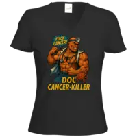 Motiv: T-Shirt Damen V-Neck Classic - Doc Cancer-Killer - bestimme auf Wunsch Details wie Produkt, Grösse, Farbe und Position selbst ! Motiv: T-Shirt Damen V-Neck Classic - Doc Cancer-Killer