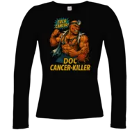 Motiv: Longsleeve Damen Organic - Doc Cancer-Killer - bestimme auf Wunsch Details wie Produkt, Grösse, Farbe und Position selbst ! Motiv: Longsleeve Damen Organic - Doc Cancer-Killer