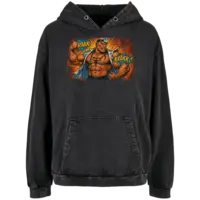 Motiv: Ladies Acid Washed Oversize Hoodie - KRAKK ! - bestimme auf Wunsch Details wie Produkt, Grösse, Farbe und Position selbst ! Motiv: Ladies Acid Washed Oversize Hoodie - KRAKK !
