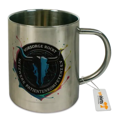 Motiv: Tasse Edelstahl - Vorsorge rockt ! Splash