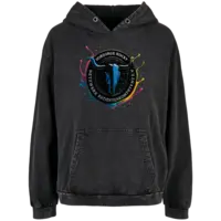 Motiv: Ladies Acid Washed Oversize Hoodie - Vorsorge rockt ! Splash - bestimme auf Wunsch Details wie Produkt, Grösse, Farbe und Position selbst ! Motiv: Ladies Acid Washed Oversize Hoodie - Vorsorge rockt ! Splash