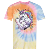 Motiv: Tie-Dye T-Shirt - Glitzer-Einhorn 