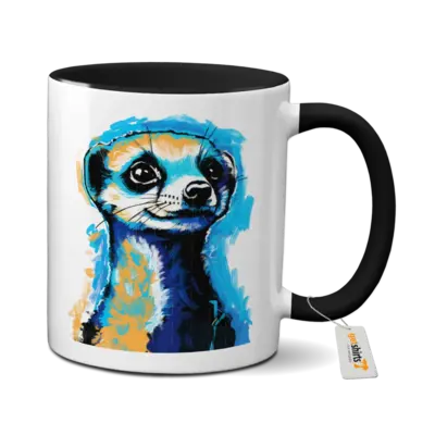 Motiv: Tasse farbig - Erdmännchen Pop-Art 