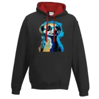 Motiv: Two-Tone Hoodie - Erdmännchen Pop-Art 