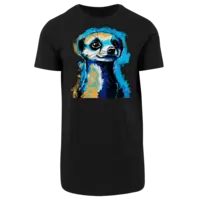 Motiv: Shaped Long Tee - Erdmännchen Pop-Art 