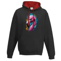 Motiv: Two-Tone Hoodie - Flamingo Pop-Art 