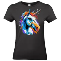 Motiv: T-Shirt Damen Premium FAIR WEAR - Einhorn Pop-Art 