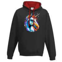 Motiv: Two-Tone Hoodie - Einhorn Pop-Art 