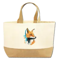 Motiv: Jute Base Canvas Bag XL - Fuchs Pop-Art 