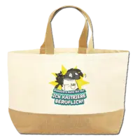 Motiv: Jute Base Canvas Bag XL - Grummeleinhorn - Beruf - Tierarzt 