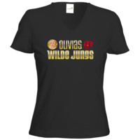 Motiv: T-Shirt Damen V-Neck Classic - Olivia Jones Wilde Jungs - bestimme auf Wunsch Details wie Produkt, Grösse, Farbe und Position selbst ! Motiv: T-Shirt Damen V-Neck Classic - Olivia Jones Wilde Jungs