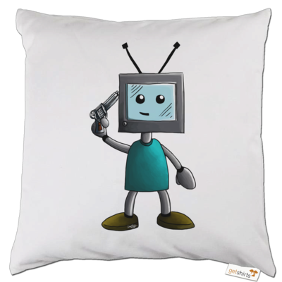 Motiv: Kissen - TV Man - bestimme auf Wunsch Details wie Produkt, Grösse, Farbe und Position selbst ! Motiv: Kissen - TV Man