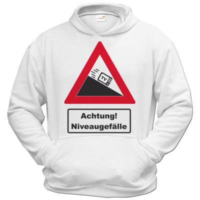 Motiv: Hoodie Classic - Achtung Niveaugefaelle - bestimme auf Wunsch Details wie Produkt, Grösse, Farbe und Position selbst ! Motiv: Hoodie Classic - Achtung Niveaugefaelle