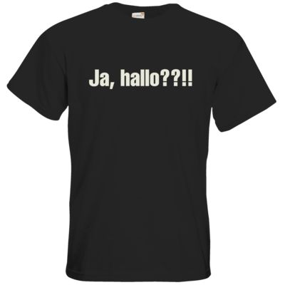 Motiv: T-Shirt Premium FAIR WEAR - ja hallo - bestimme auf Wunsch Details wie Produkt, Grösse, Farbe und Position selbst ! Motiv: T-Shirt Premium FAIR WEAR - ja hallo