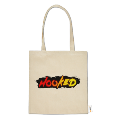 Motiv: Baumwolltasche - Hooked Logo - bestimme auf Wunsch Details wie Produkt, Grösse, Farbe und Position selbst ! Motiv: Baumwolltasche - Hooked Logo