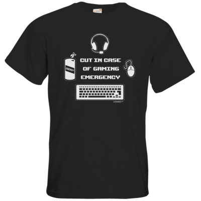Motiv: T-Shirt Premium FAIR WEAR - Gaming Emergency - bestimme auf Wunsch Details wie Produkt, Grösse, Farbe und Position selbst ! Motiv: T-Shirt Premium FAIR WEAR - Gaming Emergency
