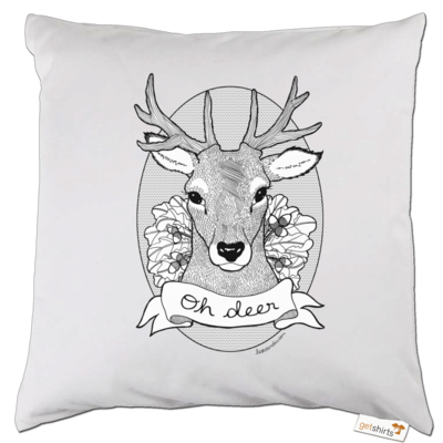 Motiv: Kissen - Oh Deer - bestimme auf Wunsch Details wie Produkt, Grösse, Farbe und Position selbst ! Motiv: Kissen - Oh Deer