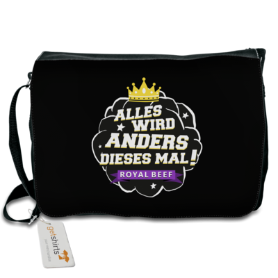 Motiv: Schultertasche - Royal Beef - Alles wird anders... - bestimme auf Wunsch Details wie Produkt, Grösse, Farbe und Position selbst ! Motiv: Schultertasche - Royal Beef - Alles wird anders...