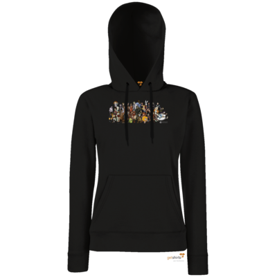 Motiv: Lady Hoodie Classic - Daedalic Allstars - Collage - bestimme auf Wunsch Details wie Produkt, Grösse, Farbe und Position selbst ! Motiv: Lady Hoodie Classic - Daedalic Allstars - Collage