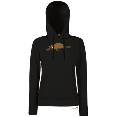Motiv: Lady Hoodie Classic - Deponia - Erdschnabeltier - bestimme auf Wunsch Details wie Produkt, Grösse, Farbe und Position selbst ! Motiv: Lady Hoodie Classic - Deponia - Erdschnabeltier