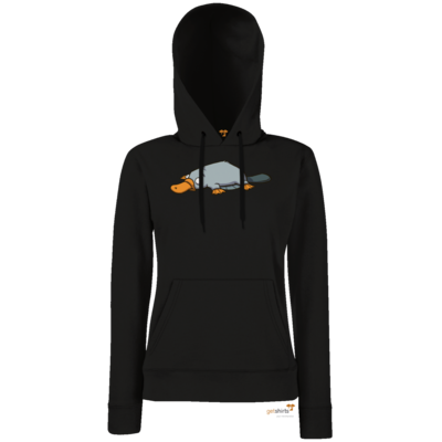 Motiv: Lady Hoodie Classic - Deponia - Luftschnabeltier - bestimme auf Wunsch Details wie Produkt, Grösse, Farbe und Position selbst ! Motiv: Lady Hoodie Classic - Deponia - Luftschnabeltier